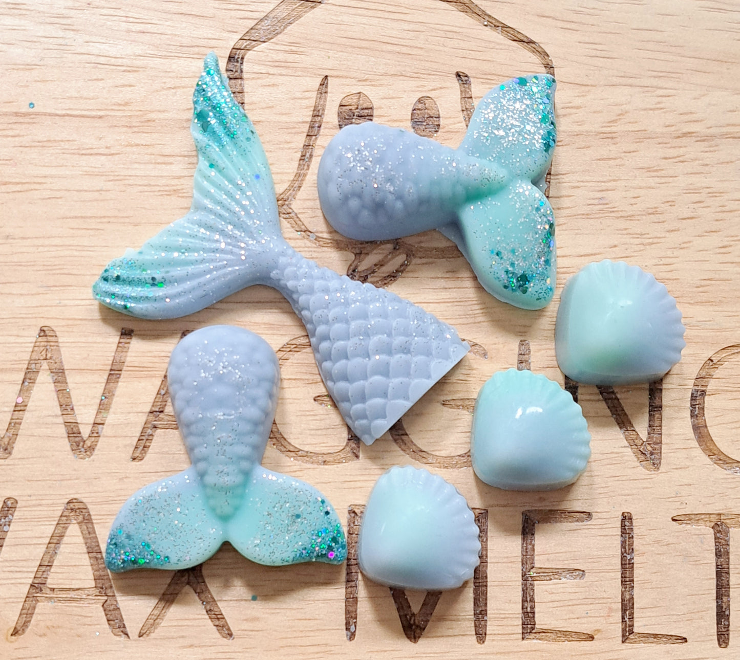 Mermaid mermagic wax waxmelts handmade soywax gift beach pet friendly Mermaid tail wagging wax melts 