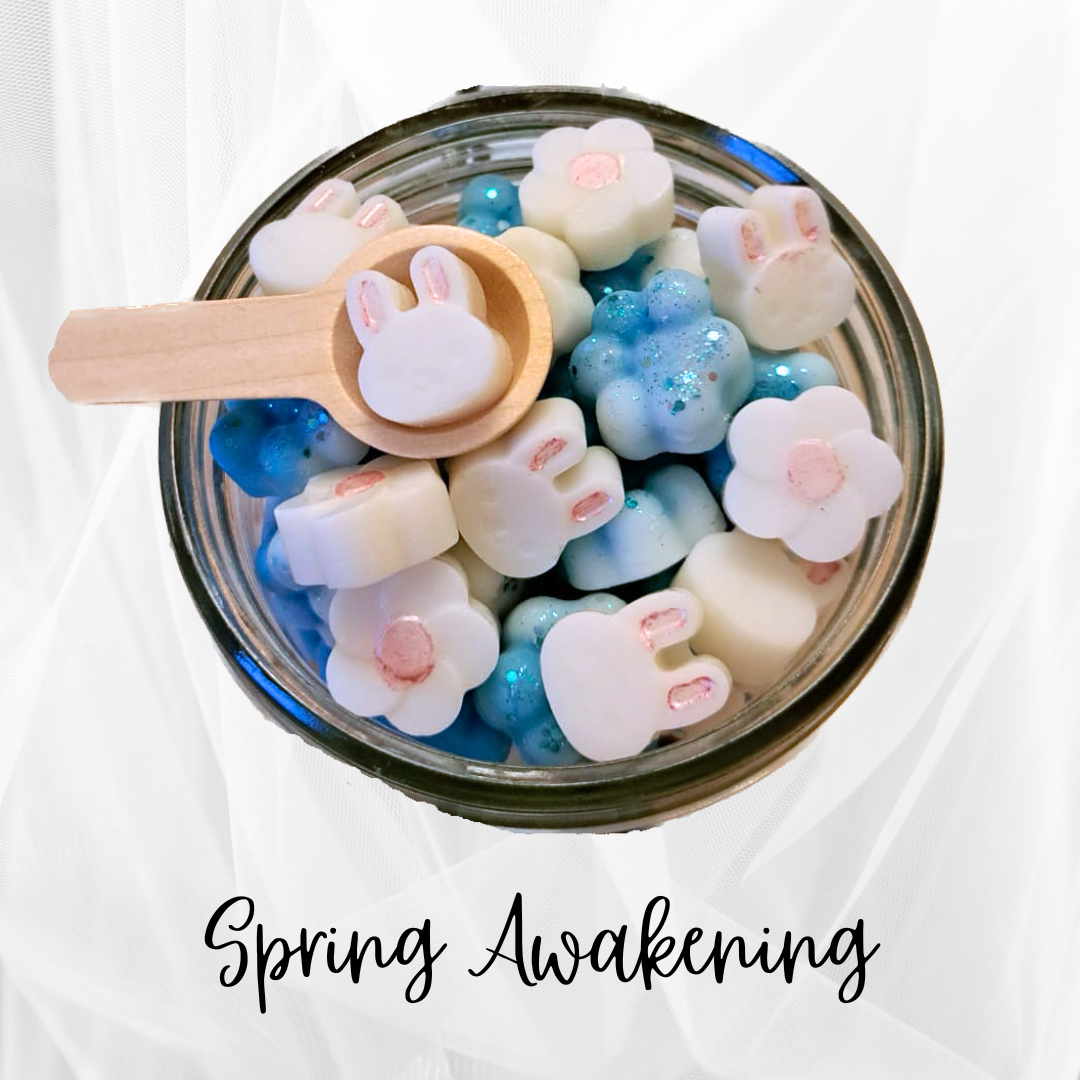 Rabbit flowers paws spring Awakening  wax melts gift 