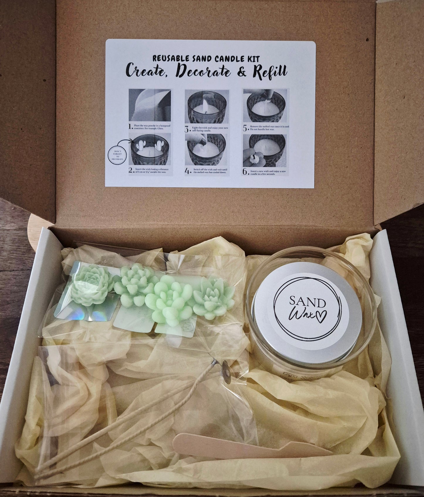 Build your own sand wax candle